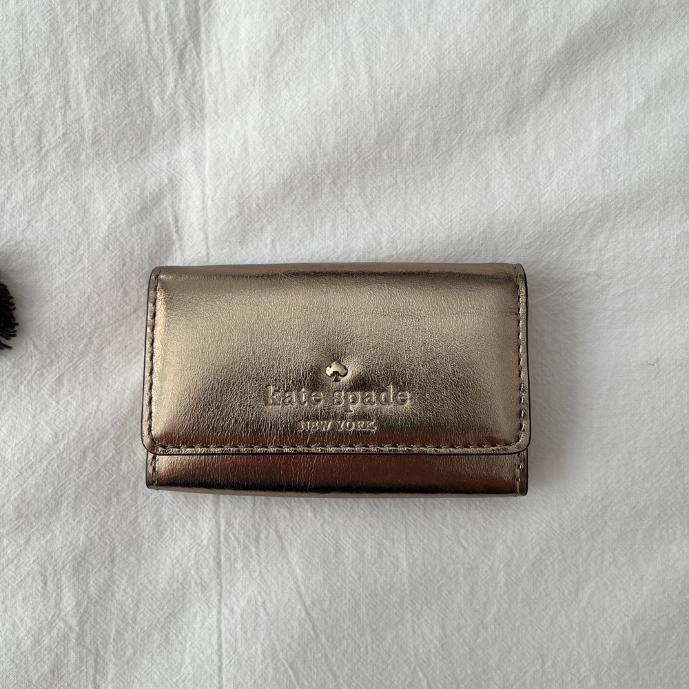 Never Used Kate Spade Cardholder (metallic gold)